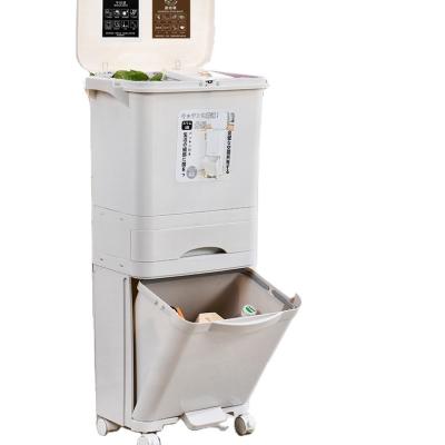 China Viable Separation Kitchen Double Large Capacity Dry And Wet Bin for sale