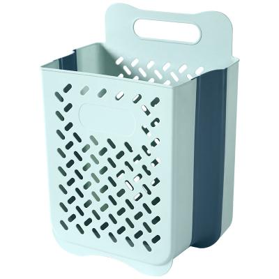 China Plastic Folding Storage Basket Doll Laundry Hamper Storage Bucket Household Wholesale Viable Dirty Laundry Hamper Large for sale