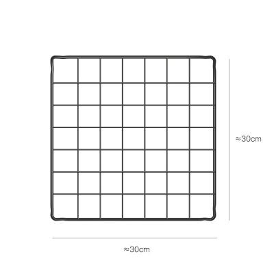 China Wall Mounted Grid Sheet Dormitory Living Room Kitchen Bathroom Mesh Grid Storage Rack Holder Without Viable Wall Hole for sale