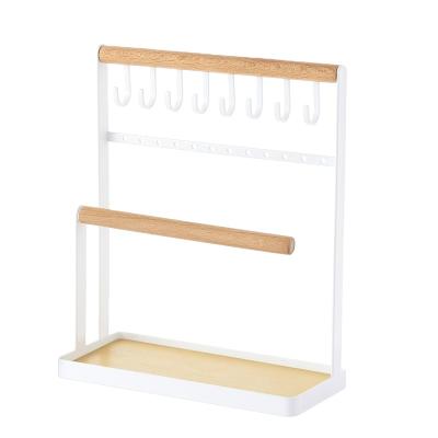 China Iron Jewelry Stand Mobile Phone Jewelry Glass Stored Earrings Show To Stretch Multi-layer Desktop Storage for sale