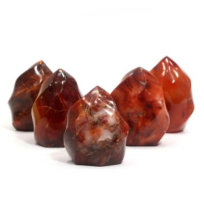 China Wholesale Red Agate Tower Agate Torch Europe Natural Agate Crystal Carnelian Geode Ornaments for sale