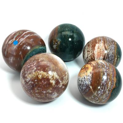 China Wholesale Europe Spheres Natural Crystal Stones Healing Energy Sea Jade Ocean Jasper Ball for sale