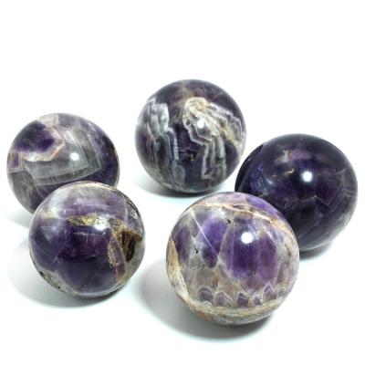 China Europe Wholesale Natural Purple Crystal Spheres Stones For Love Energy Amethyst Dream Ball for sale