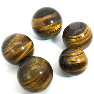 China Wholesale Natural Crystal Decoration Europe Krocodylite Spheres Yellow Tiger Eye Stone Ball for sale