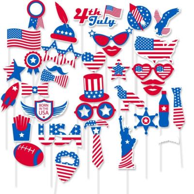 China Festival Decoration Sticks 36pcs 4th of July Photo Booth Props American Patriotic Party Props Independence Day Party Decorations for sale