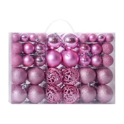 China Christamas Decoration 100pcs Christmas Baubles Kit Christmas Tree Decoration Hanging Balls Set With Storage Box for sale