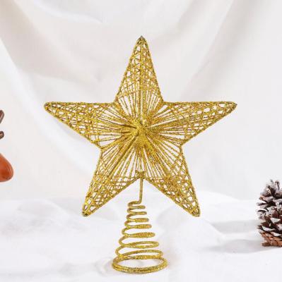 China Eco-Friendly Recycle 20 10 Inch Light Christmas Tree Star Battery Operated Tree Topper Toppers With 20 Mini LED Lights For Xmas Holiday Season for sale