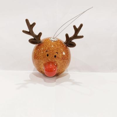 China Cute Christamas Decoration Deer Shape LED Christmas Ball Christmas Tree Decorations Unique Christmas Gift for sale