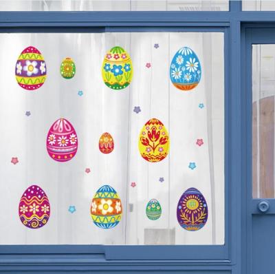 China Easter Day Gift Easter Wall Door Floor Decor Easter Egg Stickers Easter Window Adhesive Clings for sale