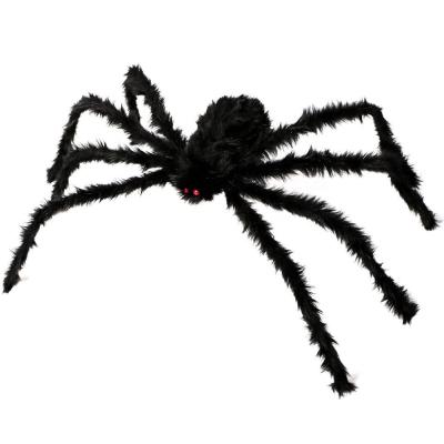 China Halloween Safe Giant Spider 6.6 Ft Big Hairy Spider Halloween Decorations Scary Spider Black for sale