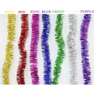 China De Christamas Long Tinsel Party Tinsel Shiny Tinsel Cheap Decoration 2m Garland For Holiday Decoration 7 Colors for sale