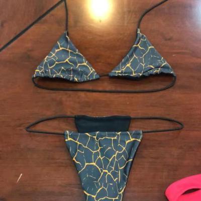 China NEW 4Colors Breathable STOCK Print G Designer Swimsuit Sexy Women Chains Brand Bikini for sale