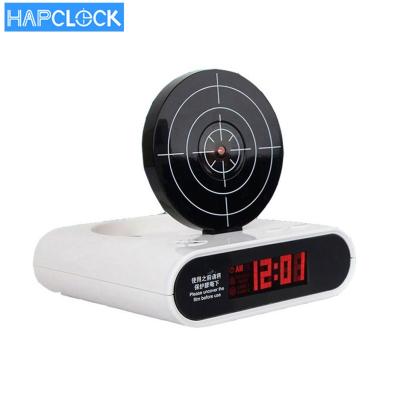 China Class Plastic Alarm Clock Toy Gun Laser Gun Digital Target Alarm Clock for sale