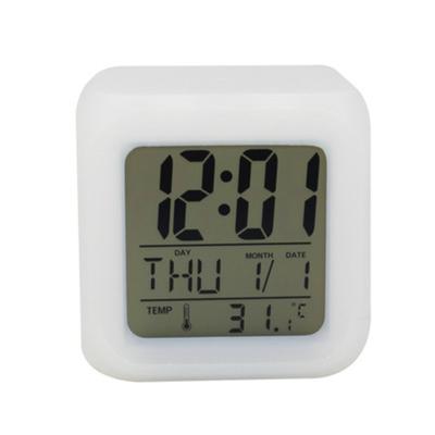 China Mini Cube 7 Colorful Calendar Calendars Fashion LED Digital Clock for sale