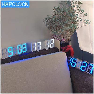 China Calendars Alarm Acrylic Digital Decorate 3D Led Modern Simple Rustic Wall Clock for sale