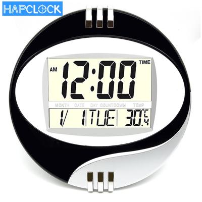 China Mordern Colorful Round Digital Clock, LCD Display Cheap Digital Wall Clock for sale