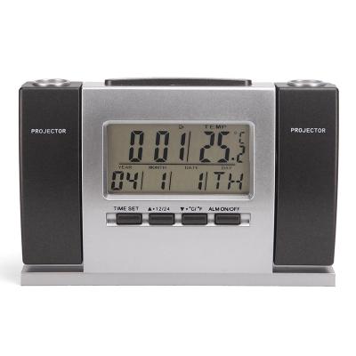 China Nap Electric Function Dimmable LCD Display Alarm Clock Projection Calendars Indoor Digital Alarm Por Temperature Clock for sale