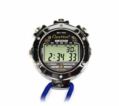 China A-109D Metal 10Tao Memory Industrial Waterproof Stopwatch Running Timer Metal Stopwatch Professional for sale