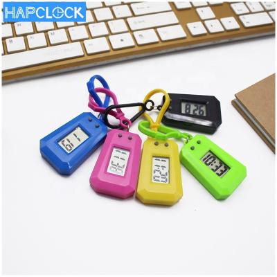 China Antique Style Mini Style Colorful Portable Digital Baby Easy Dropshipping Amazon Key Chain Clock for sale