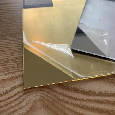 China Non-toxic Customized Size Gold PS Mirror Panel Decorative Mirror Acrylic Sheets for sale