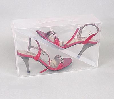 China best quality plastic clear shoe boxes PVC material  wholesale in szie 30*18*10cm for sale