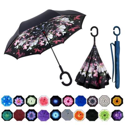 China Umbrellla Folding Umbrella Fold Reverse Folding Inverted Umbrella Windproof Close Auto Open for sale