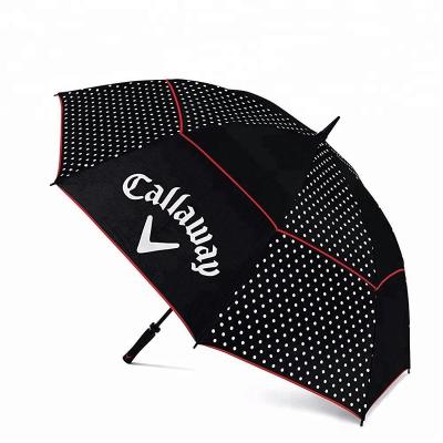 China High quality 27" double steerer; X8K Windproof Double Layer Straight Automatic Golf Umbrella for sale