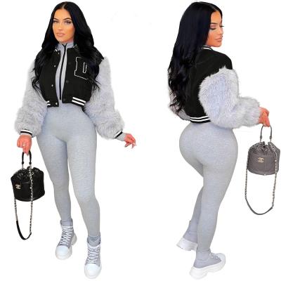 China 1 OR010432 Reversible Multifunctional Fashionable Baseball Jackets For Hairy Jacket Women For Wholesales for sale