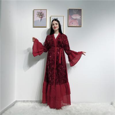 China Plastic Modern Wholesale Piece DFDM00144 Kaftan Abaya Shinning Islamic Clothing Made In China for sale