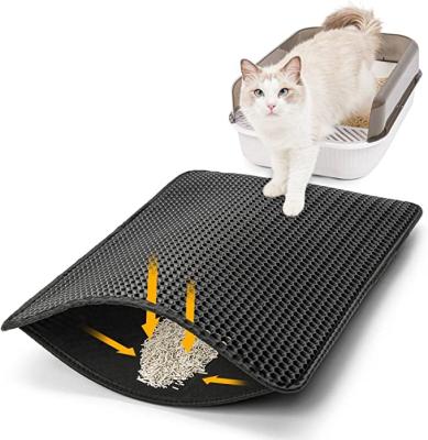 China EVA Double Layer Cat Litter Waterproof Impermeable Trapping Pet Trash Mat Pet Cat Litter Mats for sale