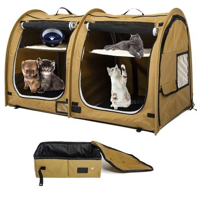 China Large Sustainable Portable Cat Carrier Soft Sided Pet Crate And Kennel For Medium Small Dog for sale