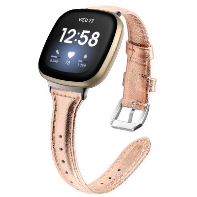 China High Quality Leather Watch Band Feeling For Fitbit Versa 3 Strap For Fitbit Feeling Wristband Replaceable Belt for sale