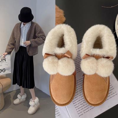 China Flat Fashion Anti-slip Custom High Top Ankle Boots Fluffy Plush Thick Sole Women Snow Boots Women Winter Boots For Cold Weather for sale