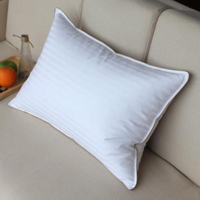 China 1cm anti-static luxury stripe white bed pillows for sleep queen 100% Microfiber ultra soft rests hotel pillow for sale