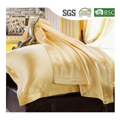 China Viable Gold Color Pillowcase 100% Pure Silk Pillowcase for sale