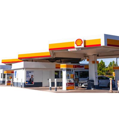 China Oil station gas station canopy / threw diesel fuel and gasoline fuel station canopy and roofing led pylon light sign for sale