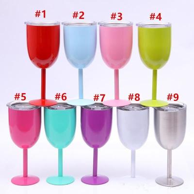 China China Factory Wholesale Viable 10oz Wine Glass Double Wall Mug With Ace Lid for sale