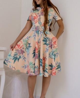 China Ladies Summer Anti-Static Floral Print Sleeve Fashionable Casual Fancy Short Dress for sale