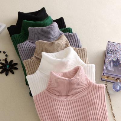 China Anti-Wrinkle Women Knitted Sweaters Girl Cotton Sweater Sweater BYM High Neck Custom Women Turtleneck Sweater In Stock for sale