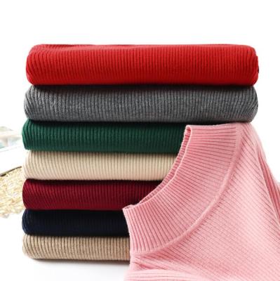 China Wholesale Anti-Wrinkle Color Adjustment Multi Color Fitted Sleeve Women Long Tight Fitted Pullover Long Pullover Knitted Sweater for sale