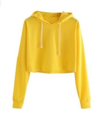 China Custom Logo Fashion OEM Anti-pilling Women Crop Hoodie for sale