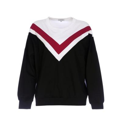 China High Quality Custom Color Block Fashion Anti-pilling Long Sleeve Women Crewneck Sweatshirt for sale