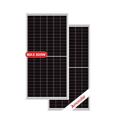 China Solar Power System Amosolar 182mm 156Cells 575watt 580watt 590watt 600watt 605watt A Grade Solar Panels Wholesale for sale