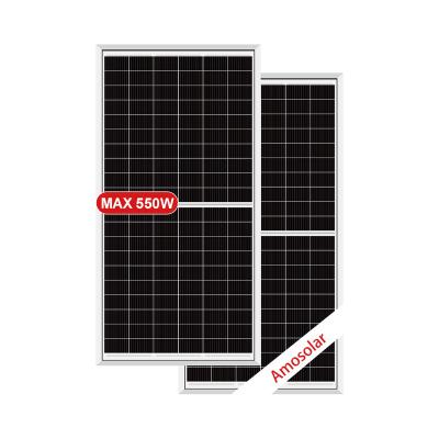 China Solar Power System Amosolar Best Price 550W Monocrystalline Mono Shingles Panel Solar Panel For Home Use for sale