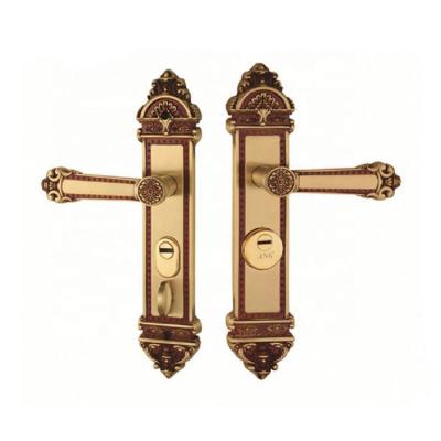 China China EUROPEAN American villa security double pull fine design best price copper door handle lock antique wholesale for sale