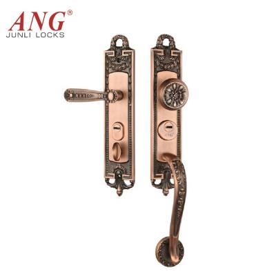 China American Copper Bedroom Home Villa Metal Double Pull Sliding Door European Master Quality Polished Knob Anti Manual Lift Set for sale