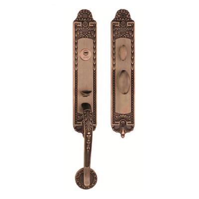 China Zhongshan Simple High Pull Durable European Style Security Patio Antique Bronze Zinc Alloy Reciprocating Sliding Complete Door Lock for sale