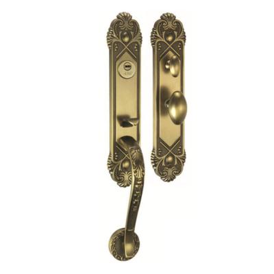 China Coffee Gold Style Champagne Style Pull Back Back Door Lock Zinc Alloy Simple Durable European Antique Bronze Color for sale