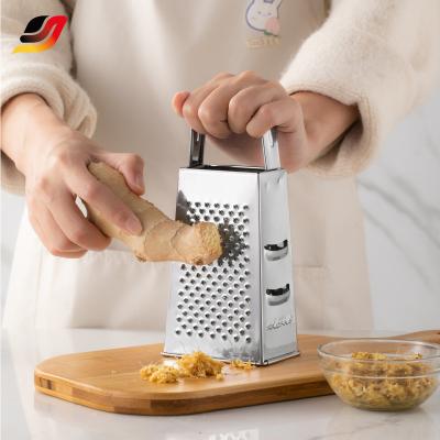 China Professional Sustainable Box Grater Kitchen Accessories Stainless Steel 4 Sides Cassava Grater for sale