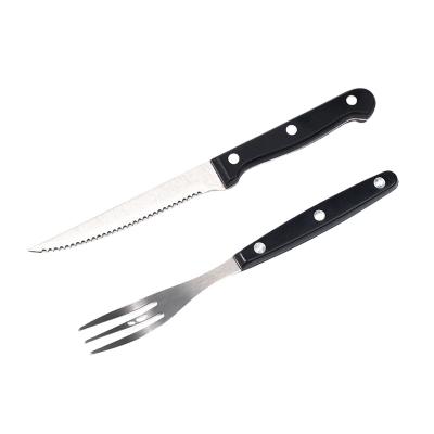 China Durable Durable 2Pcs Stainless Steel Steak Knife Fork Steak Knife Set for sale